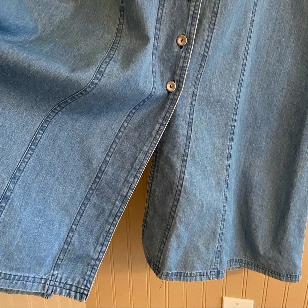 Vintage Denim 100% Cotton Maxi Dress by Miss Astor Women’s Size Medium to Large - Picture 3 of 8